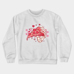 Valentines Day Pizza Retro Crewneck Sweatshirt